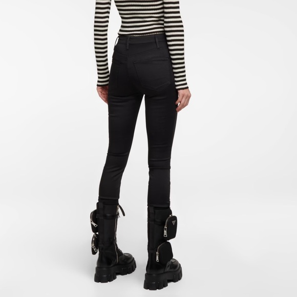 Frame Ali High Rise Cigarette Black Noir Jeans - Picture 3 of 16